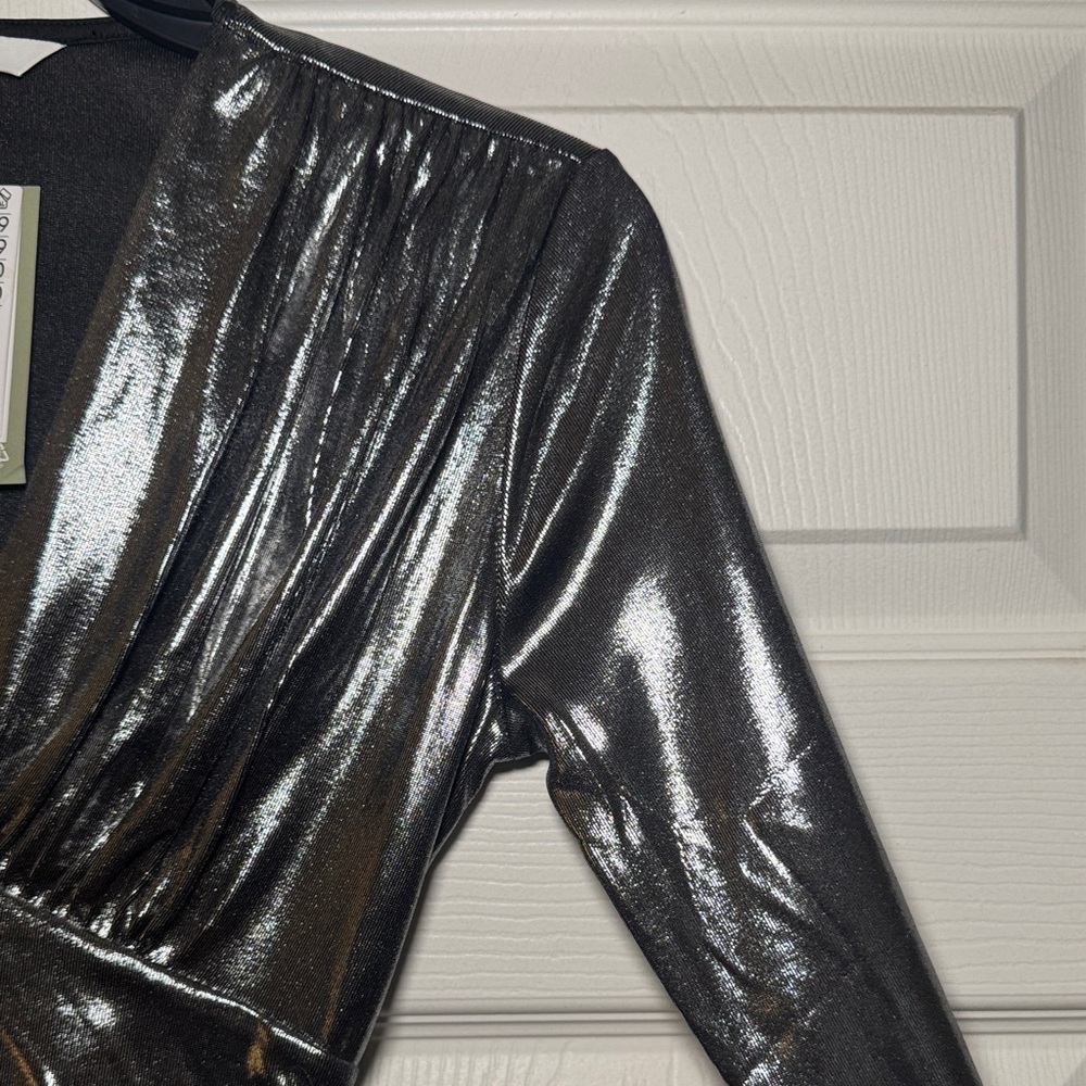 H&M Metallic Silver Long Sleeve Jumpsuit - Picture 3 of 10